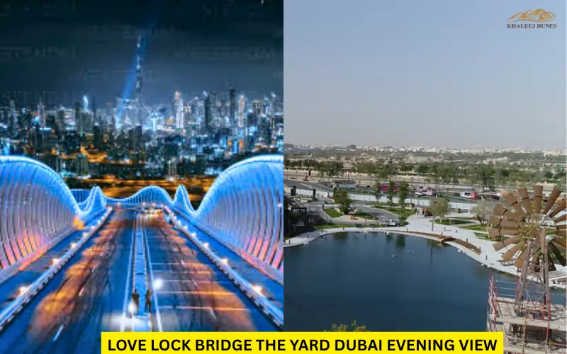 Love Lock Bridge The Yard Dubai evening view
