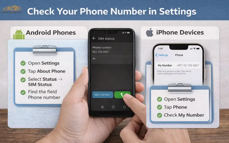 check du number phone setting