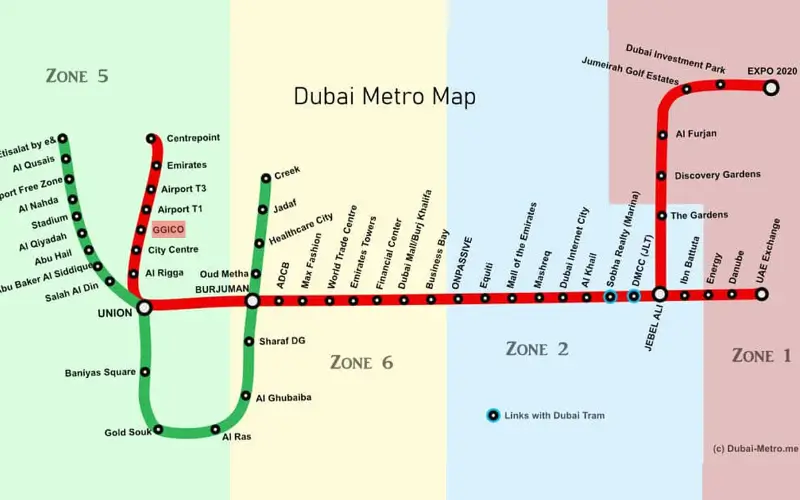 dubai map metro 2026