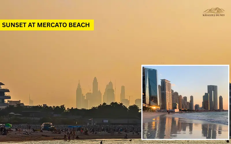 sunset at Mercato Beach Dubai
