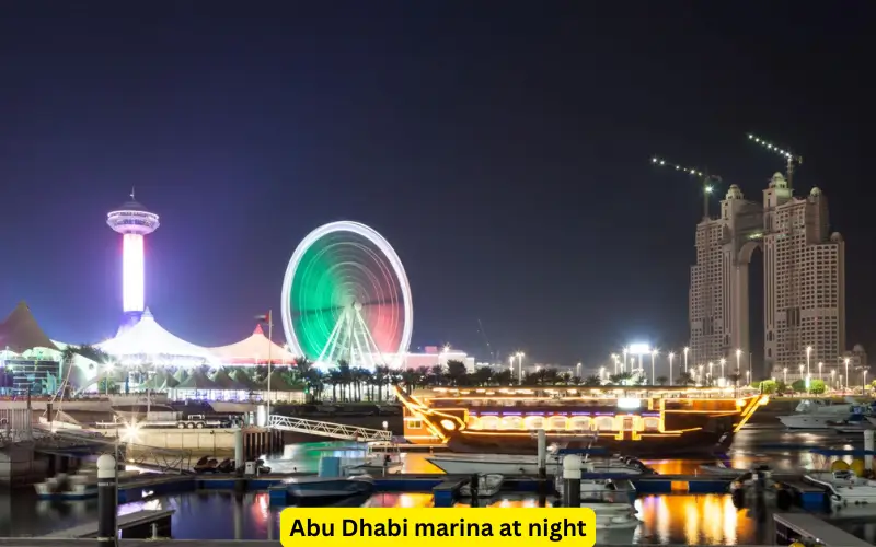 Abu Dhabi marina at night