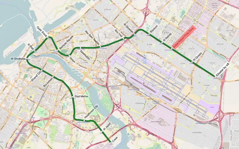 map of  dafza metro station