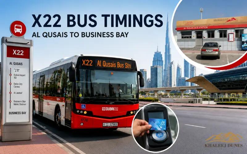 X22 Bus Route From Al Qusais to Business Bay | Route Map, Ticket Fare and Bus Stops 