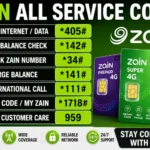 zain all serivce code